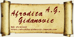 Afrodita Gidanović vizit kartica